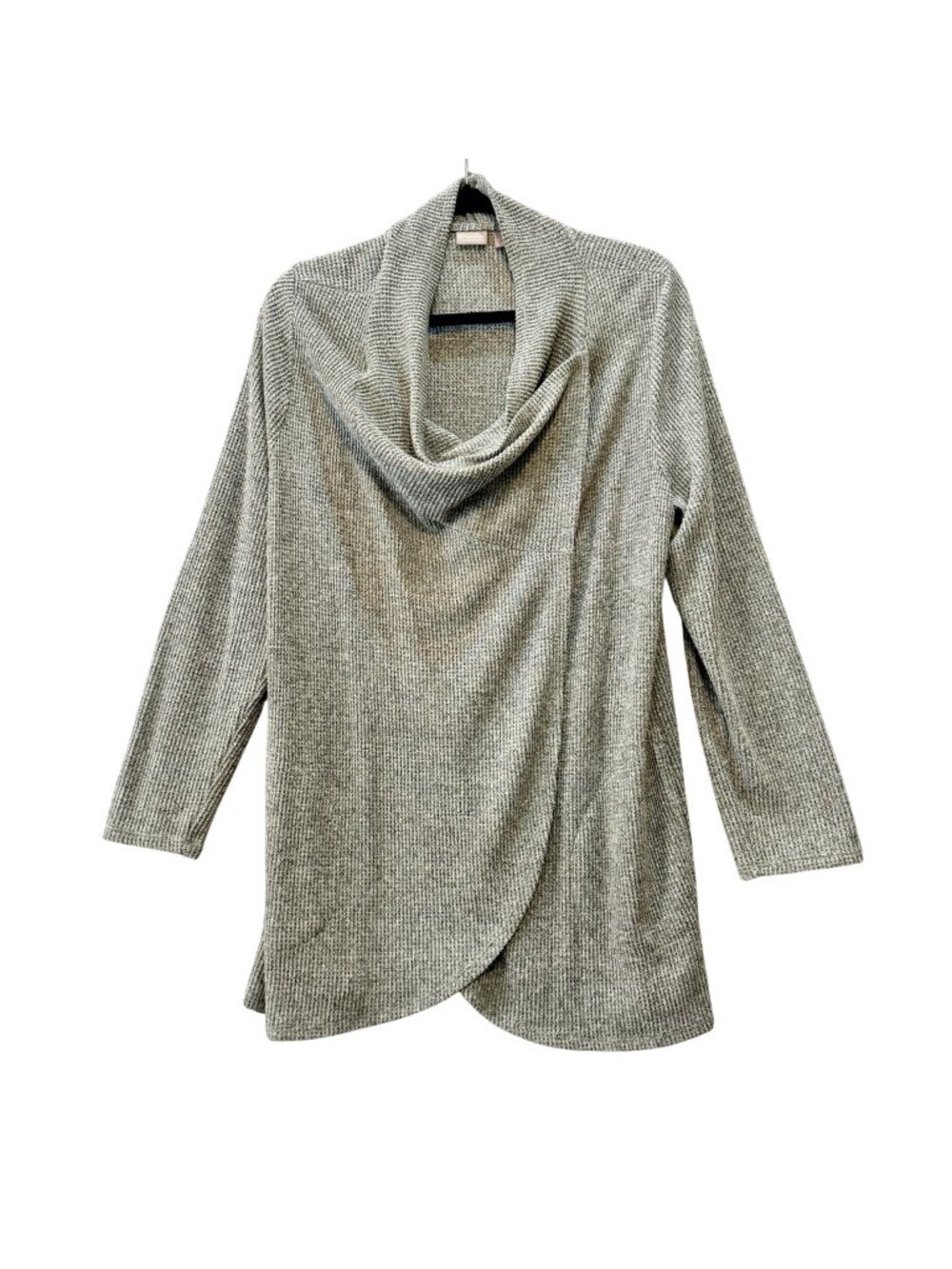 Chico's Zenergy Convertible Cardigan Kimono Grey Waffle Size 2 (12) Cozy